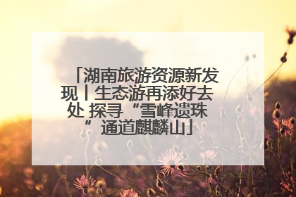 湖南旅游资源新发现丨生态游再添好去处 探寻“雪峰遗珠”通道麒麟山