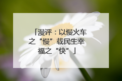 漫评：以慢火车之“慢”载民生幸福之“快”