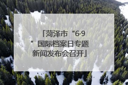 菏泽市“6·9”国际档案日专题新闻发布会召开