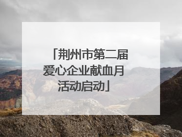 荆州市第二届爱心企业献血月活动启动