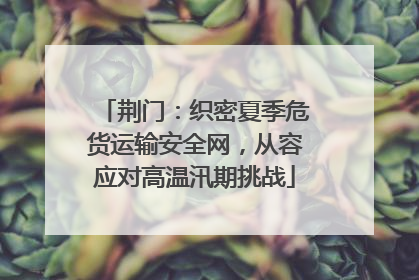 荆门：织密夏季危货运输安全网，从容应对高温汛期挑战