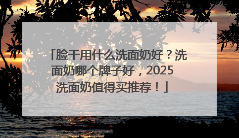 脸干用什么洗面奶好？洗面奶哪个牌子好，2025洗面奶值得买推荐！