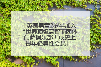 英国男童2岁半加入“世界顶级高智商团体”门萨俱乐部！成史上最年轻男性会员