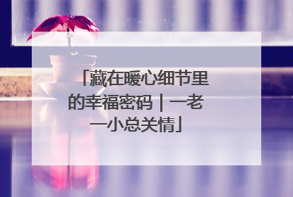 藏在暖心细节里的幸福密码｜一老一小总关情