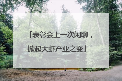 表彰会上一次闲聊，掀起大虾产业之变