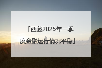 西藏2025年一季度金融运行情况平稳