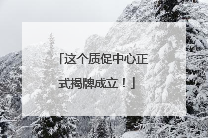 这个质促中心正式揭牌成立！