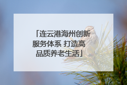 连云港海州创新服务体系 打造高品质养老生活