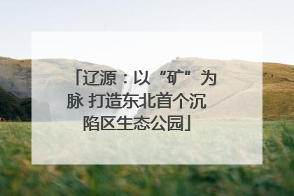 辽源：以“矿”为脉 打造东北首个沉陷区生态公园