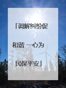 调解纠纷促和谐 一心为民保平安