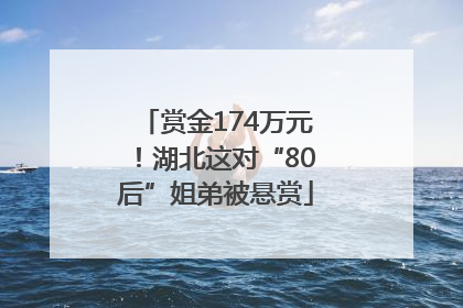 赏金174万元！湖北这对“80后”姐弟被悬赏
