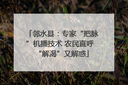 邻水县：专家“把脉”机播技术 农民直呼“解渴”又解惑