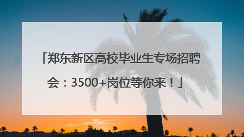 郑东新区高校毕业生专场招聘会：3500+岗位等你来！