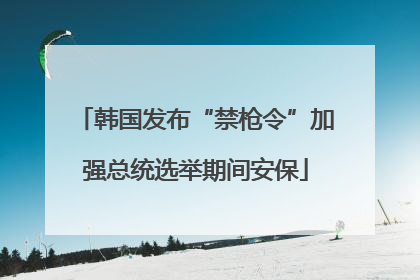 韩国发布“禁枪令”加强总统选举期间安保