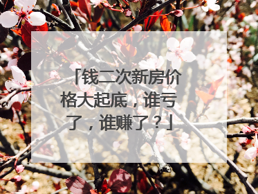 钱二次新房价格大起底，谁亏了，谁赚了？