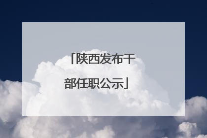 陕西发布干部任职公示