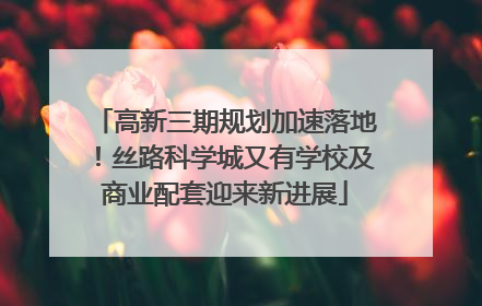 高新三期规划加速落地！丝路科学城又有学校及商业配套迎来新进展