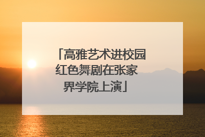 高雅艺术进校园 红色舞剧在张家界学院上演