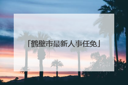 鹤壁市最新人事任免