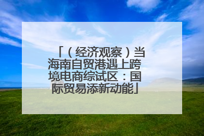 （经济观察）当海南自贸港遇上跨境电商综试区：国际贸易添新动能