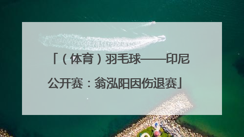 （体育）羽毛球——印尼公开赛：翁泓阳因伤退赛