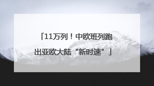 11万列！中欧班列跑出亚欧大陆“新时速”