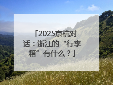 2025京杭对话：浙江的“行李箱”有什么？