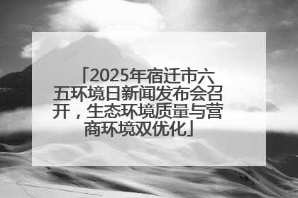 2025年宿迁市六五环境日新闻发布会召开，生态环境质量与营商环境双优化