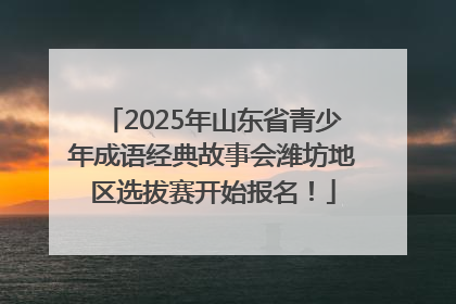 2025年山东省青少年成语经典故事会潍坊地区选拔赛开始报名！
