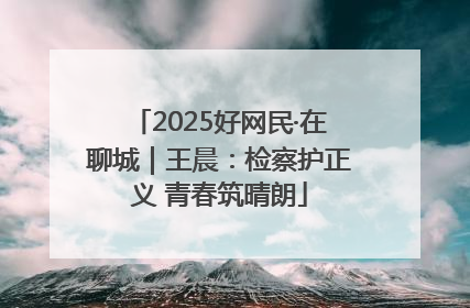 2025好网民·在聊城｜王晨：检察护正义 青春筑晴朗