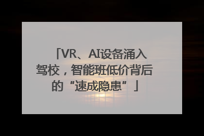 VR、AI设备涌入驾校，智能班低价背后的“速成隐患”